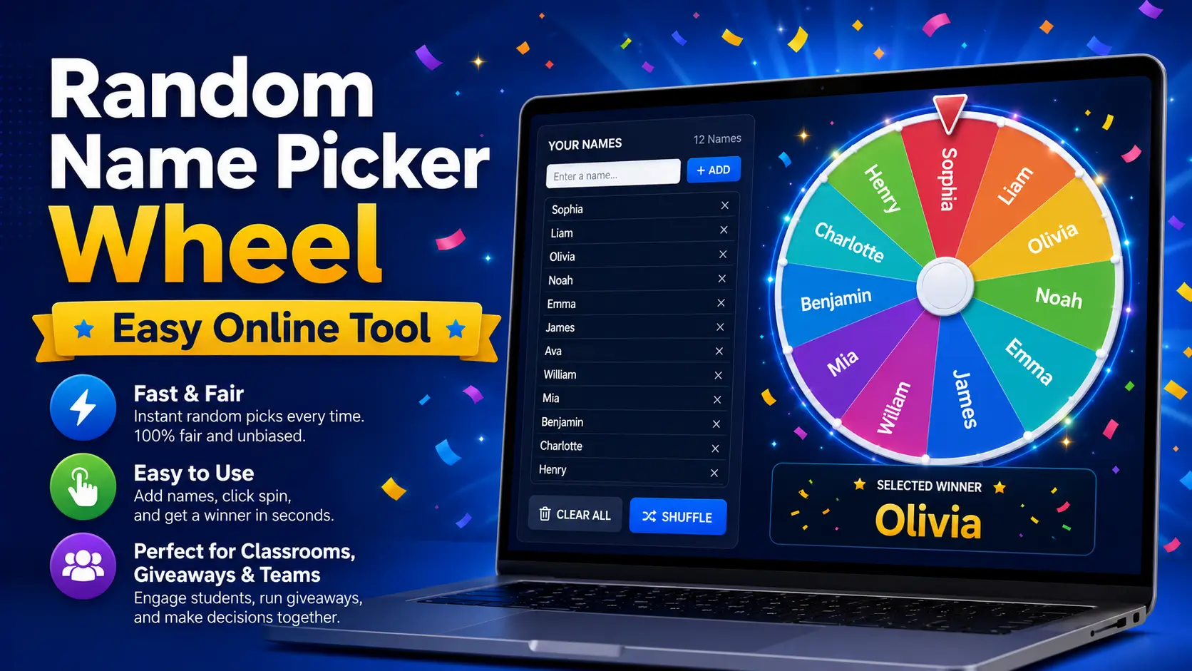 Random Name Picker Wheel Easy Online Tool