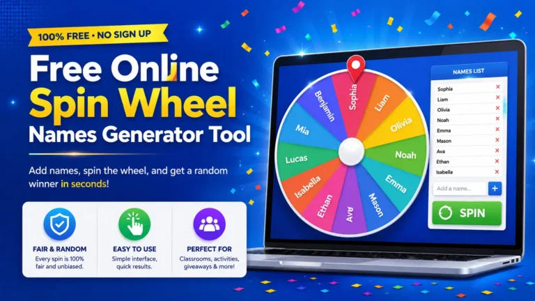 Free Online Spin Wheel Names Generator Tool